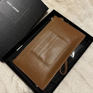 Saint LaurentLarge Quilted YSL Zip Wristlet